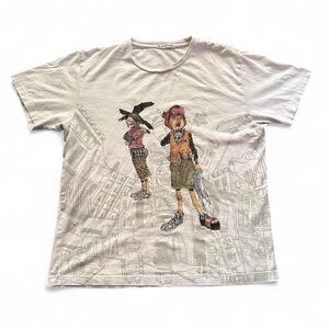 White Uniqlo Taiyou Matsumoto Graphic Tee L